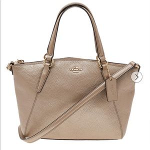 Coach Metallic Beige Leather Small Tote